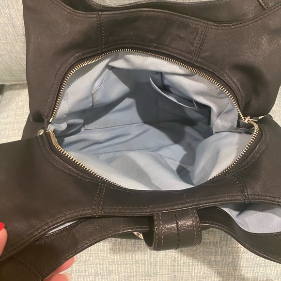 Coach Black Leather Hobo Shoulder Bag –Style F35702 (M1119) 2011 Baby Blue lined - Picture 13 of 15